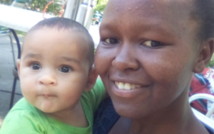 Esther with her host kid