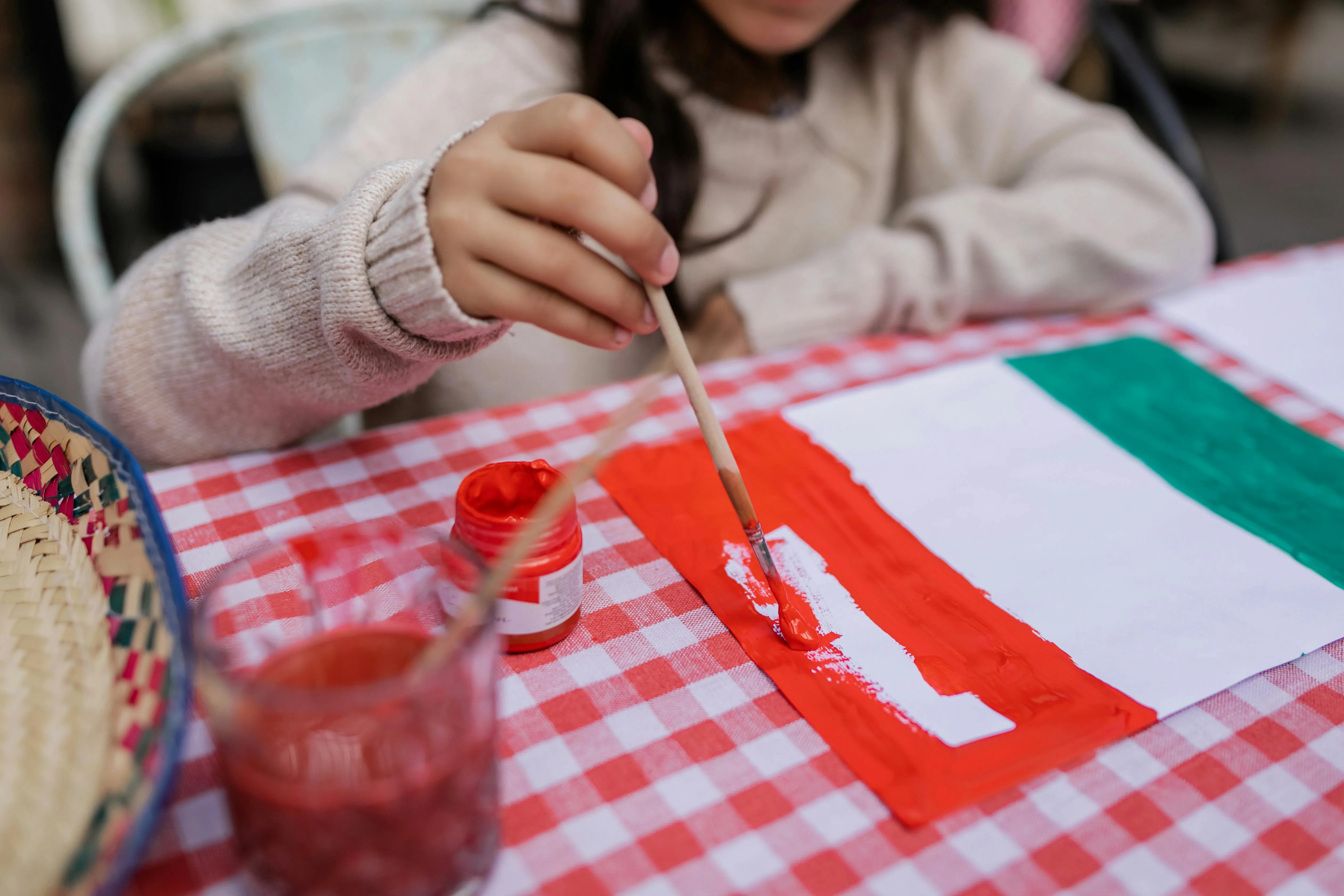Child making a Mexican craft