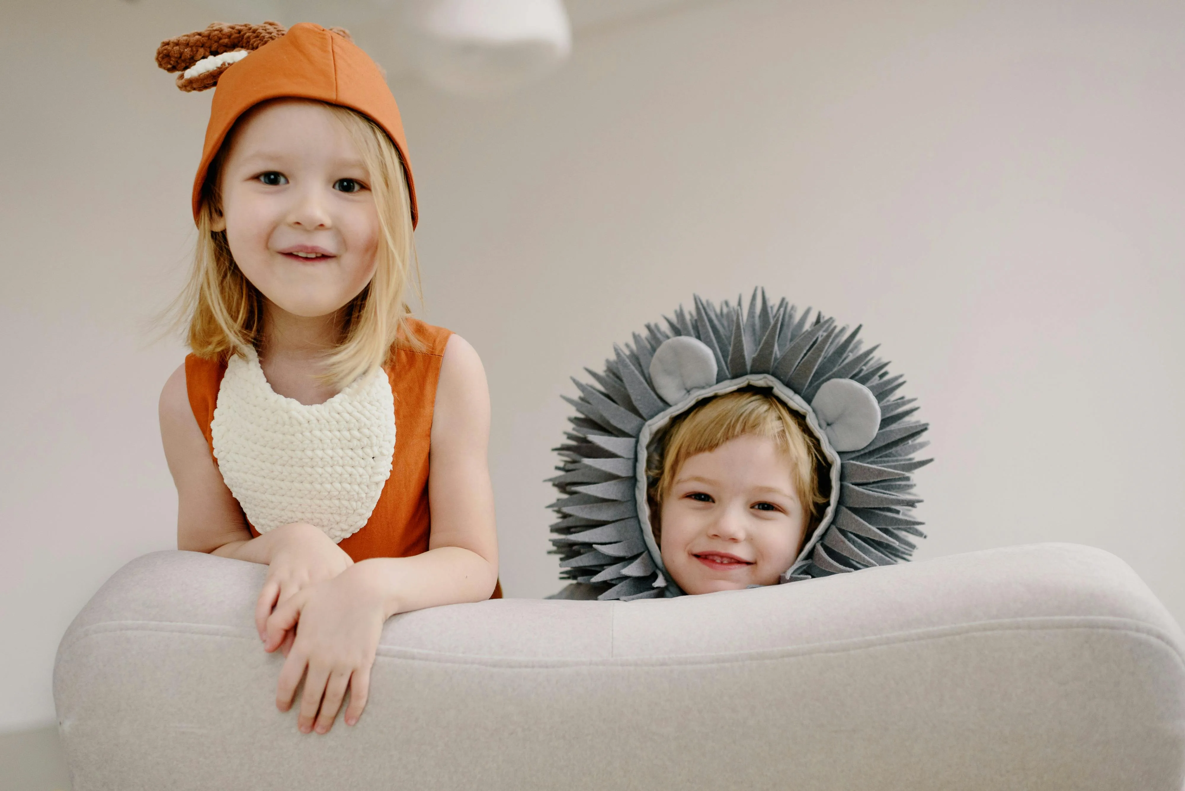Kids dressed up as animals from a South African fable