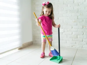 Toddler sweeping