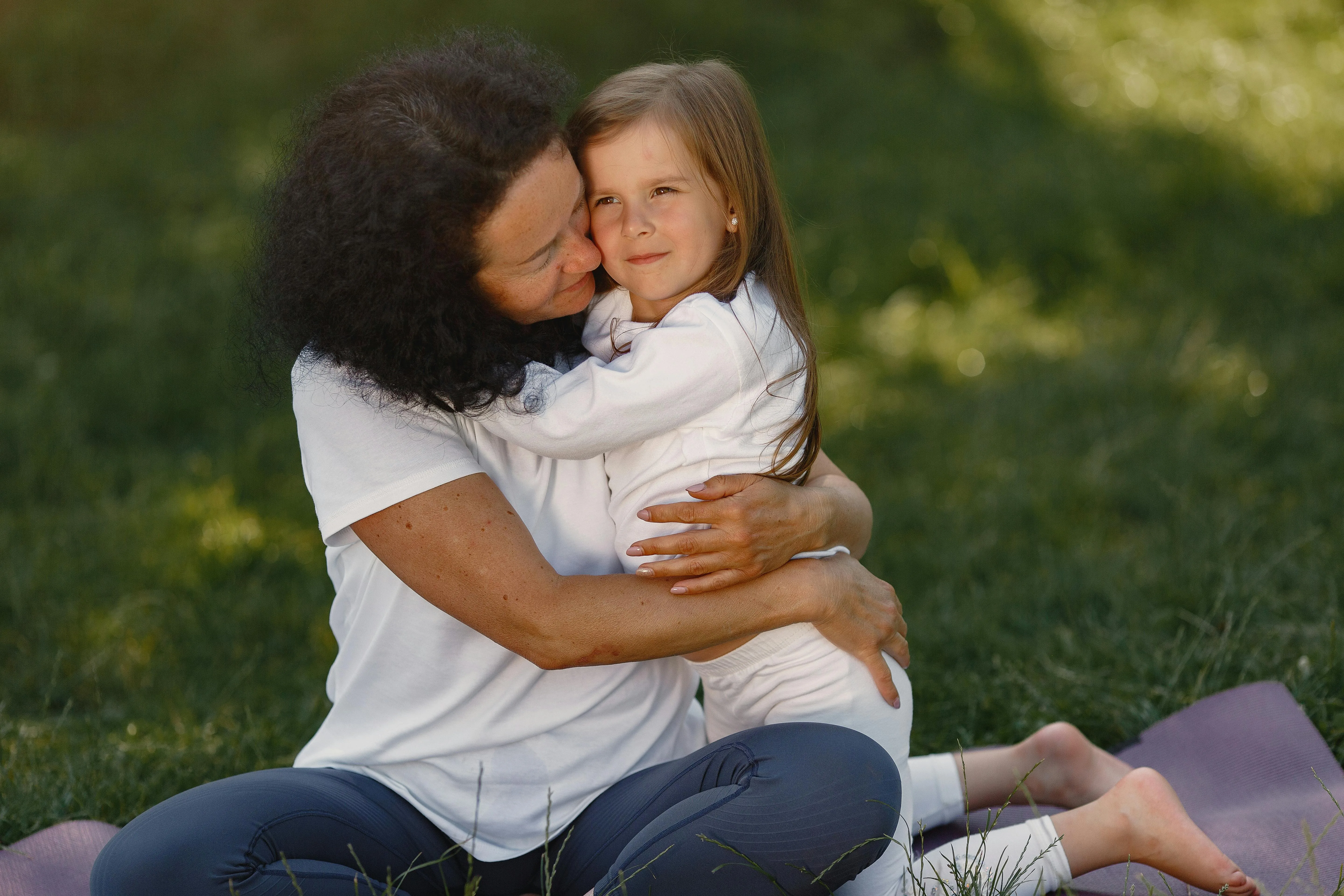Au Pair and kid playing children's would you rather