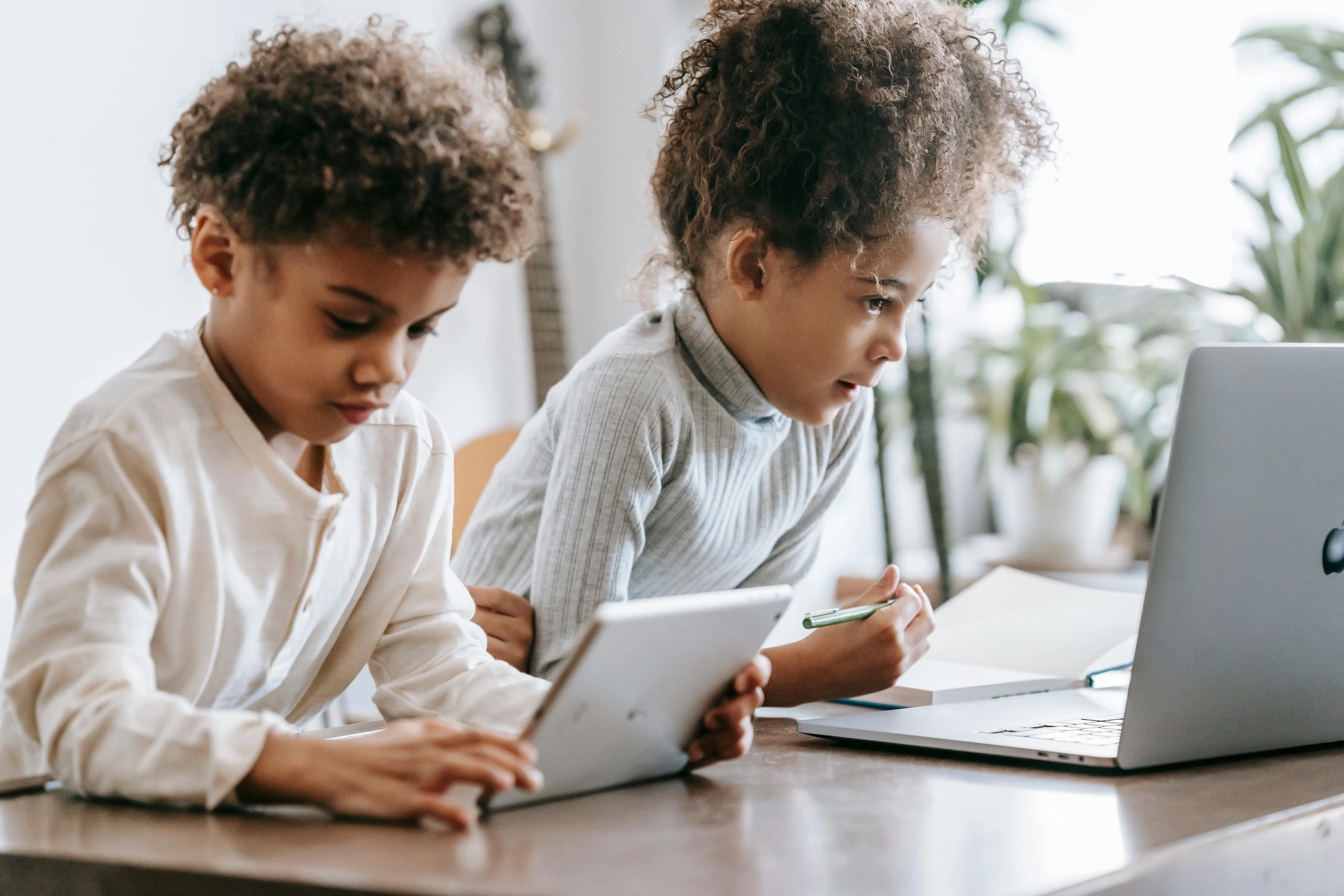 Children using tablets