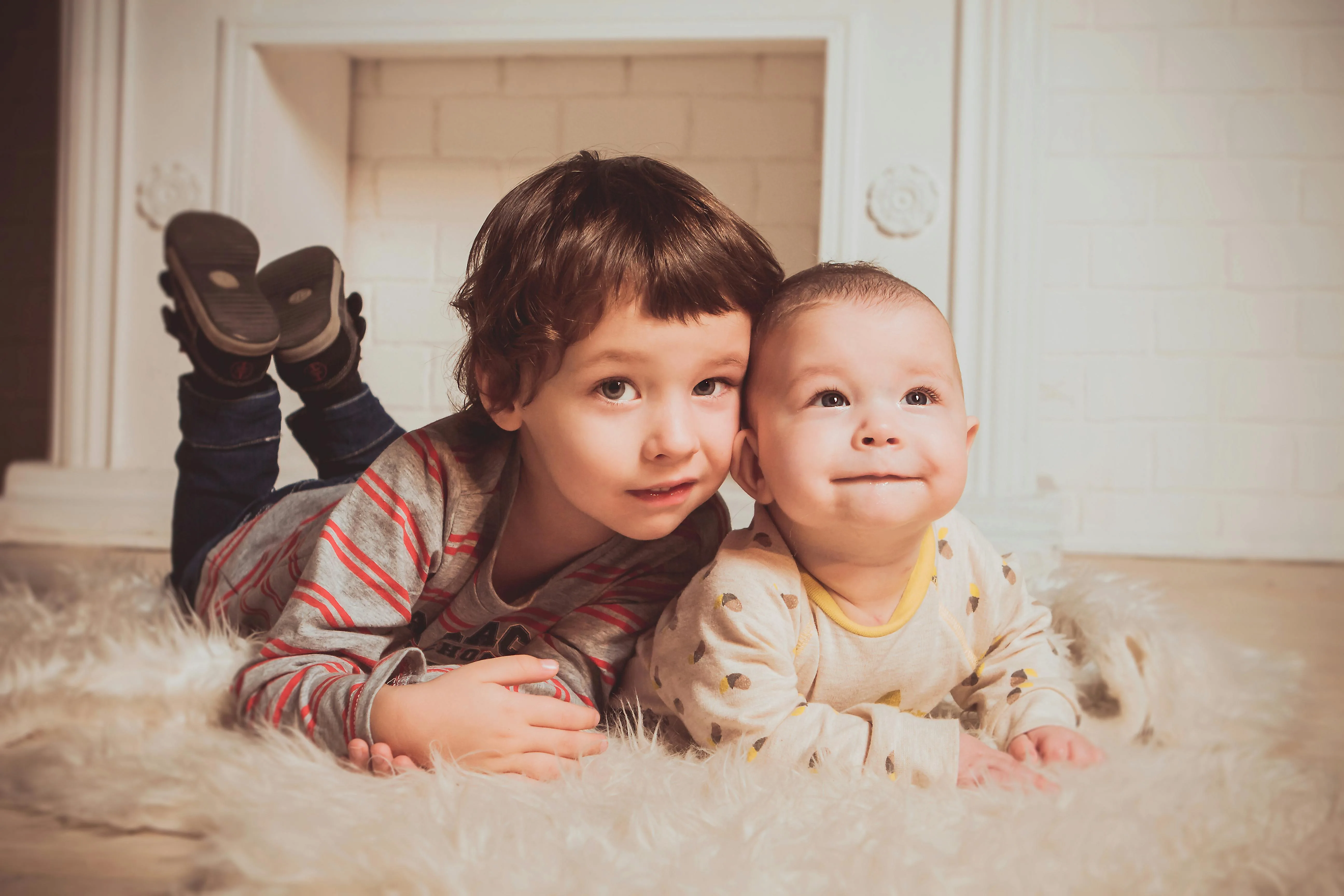 Baby and sibling bonding