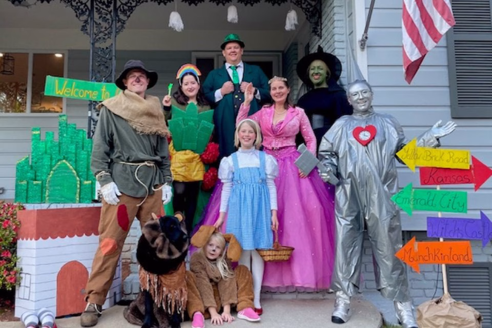Au Pair and Host Family dressed up for Halloween