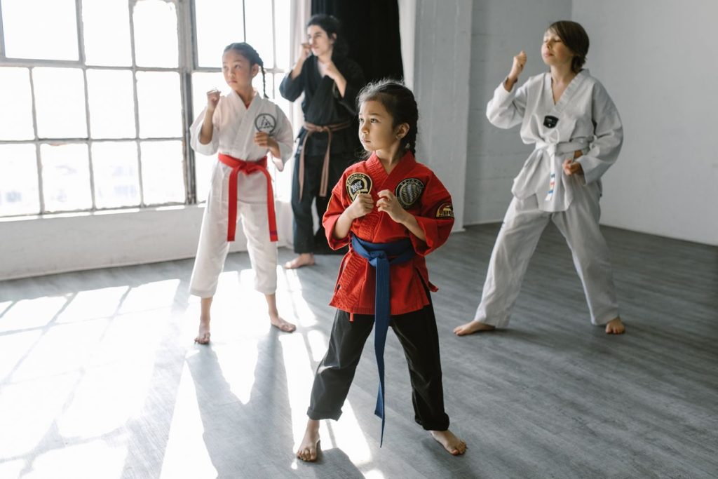 Children at a karate class